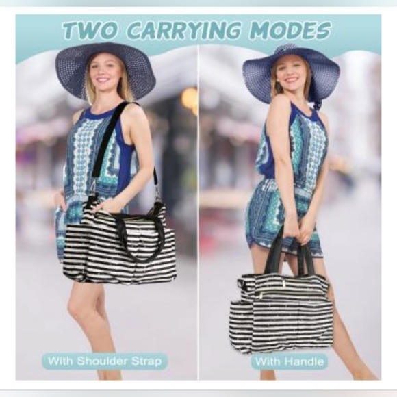 Fanfaree Unisex Lg Travel Tote/Baby Bag w/ Changing Pad & "Purse Pouch" - Picture 13 of 16